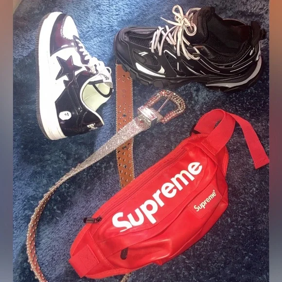 supreme bag size 11 balenciaga and size 11 bapestas size 110cm bb belt